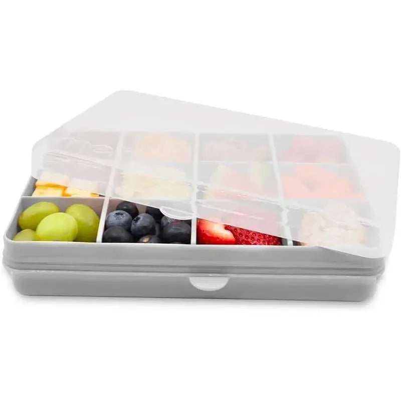 Melii – 12 Compartments Divided Snack Container, Grey