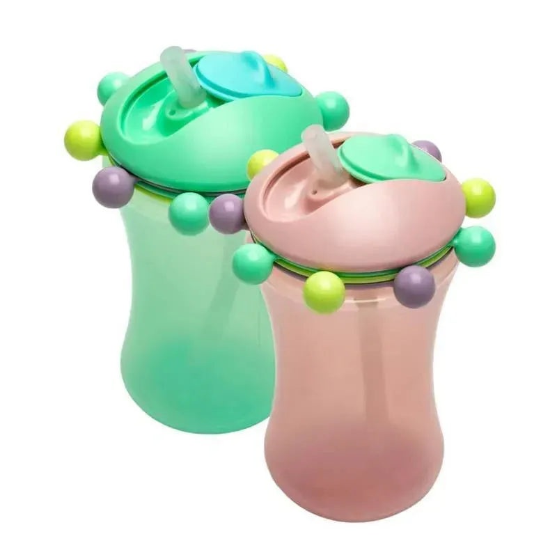 Melii – 2Pk Abacus Straw Sippy Cup, Mint/Pink