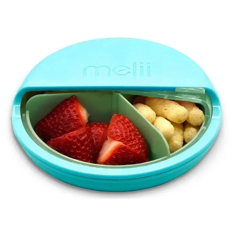 Melii – 3 Compartments Spin Snack Container, Blue