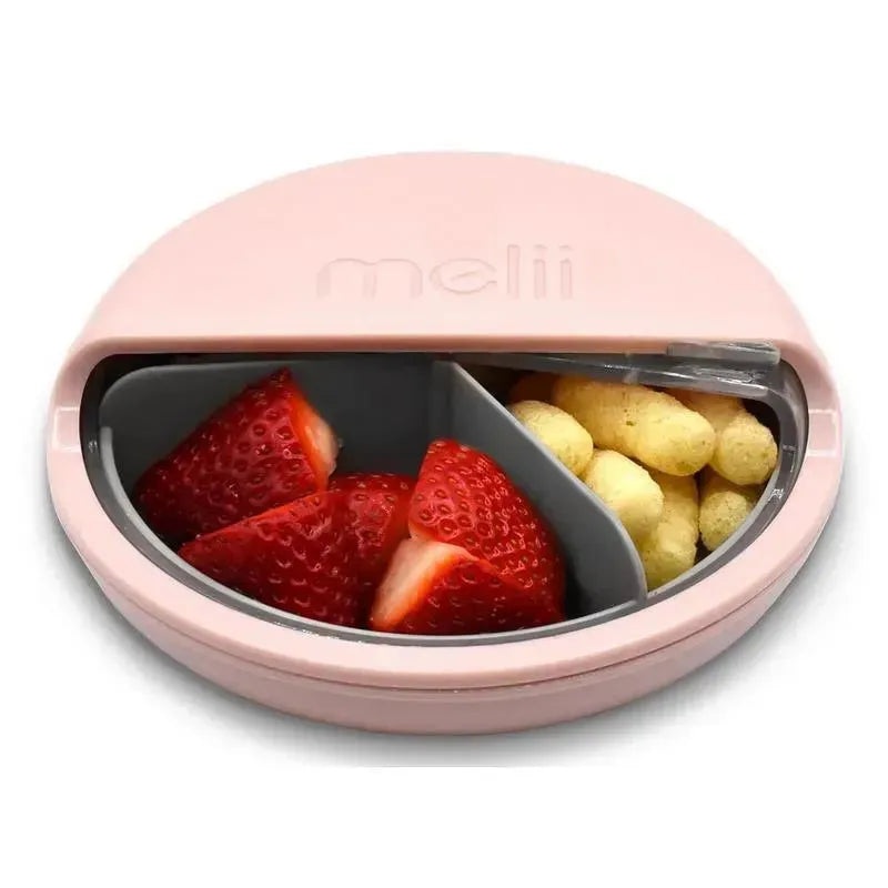 Melii – 3 Compartments Spin Snack Container, Pink