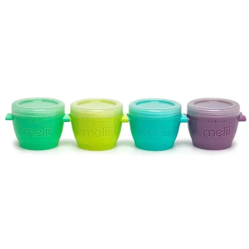 Melii – 4Pk Snap & Go Baby Food Storage Containers with lids, 6 Oz