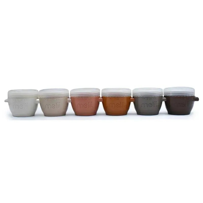 Melii – 6Pk Snap Containers & Go Pods, Neutrals, 2 Oz