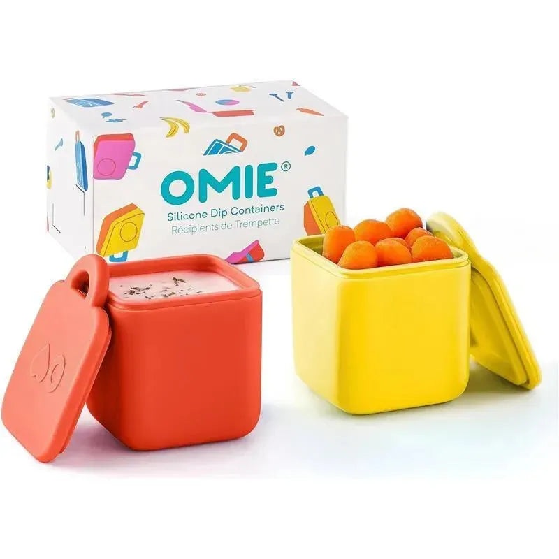 OmieBox – 2Pk Leakproof Dips Containers To Go, Yellow/Red