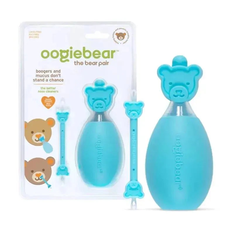 Oogiebear – Baby Bear Pair Nasal Aspirator with Booger Picker and Ear Cleaner, Blue