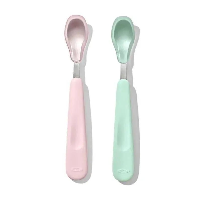 OXO – Tot Feeding Spoon Set with Soft Silicone, Opal/Blossom