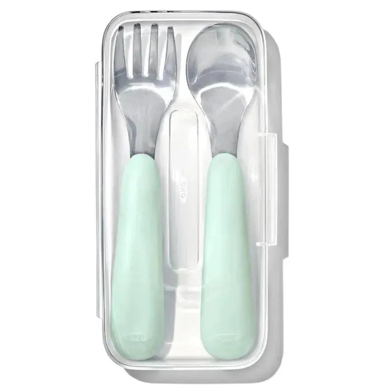 OXO – Tot On-The-Go Fork and Spoon Set, Opal