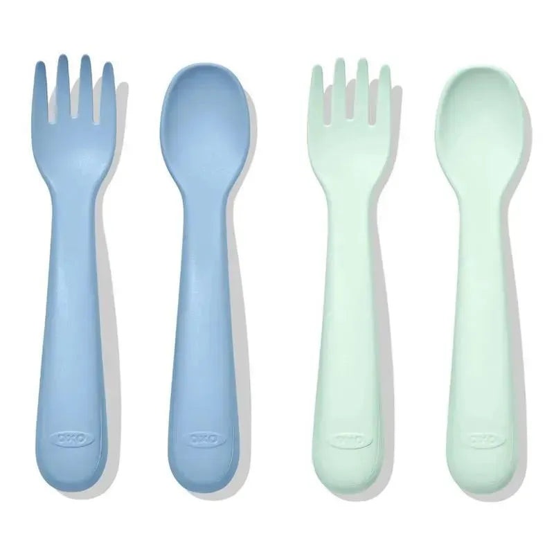OXO – Tot Plastic Fork and Spoon Set, Opal/Dusk