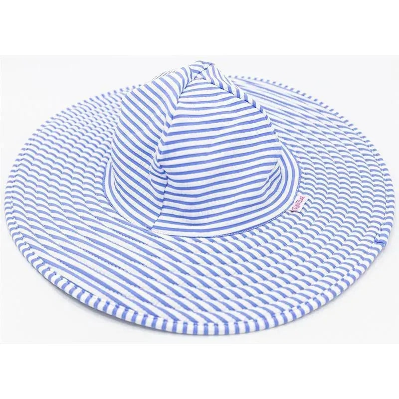 Rufflebutts Periwinkle Blue Seersucker Swim Hat, 3T-5
