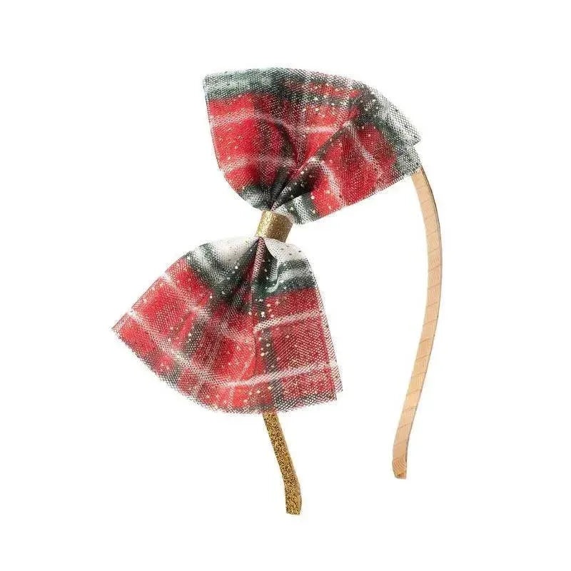Sweet Wink – Christmas Plaid Bow Headband