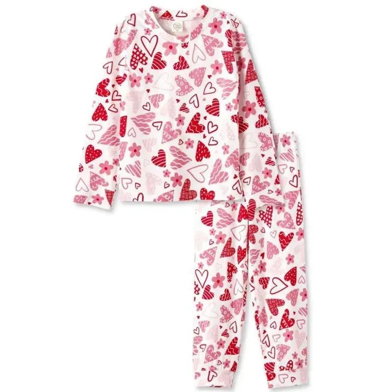 Tesa Babe – Girl’s Valentine Hearts Bamboo Pajama Set