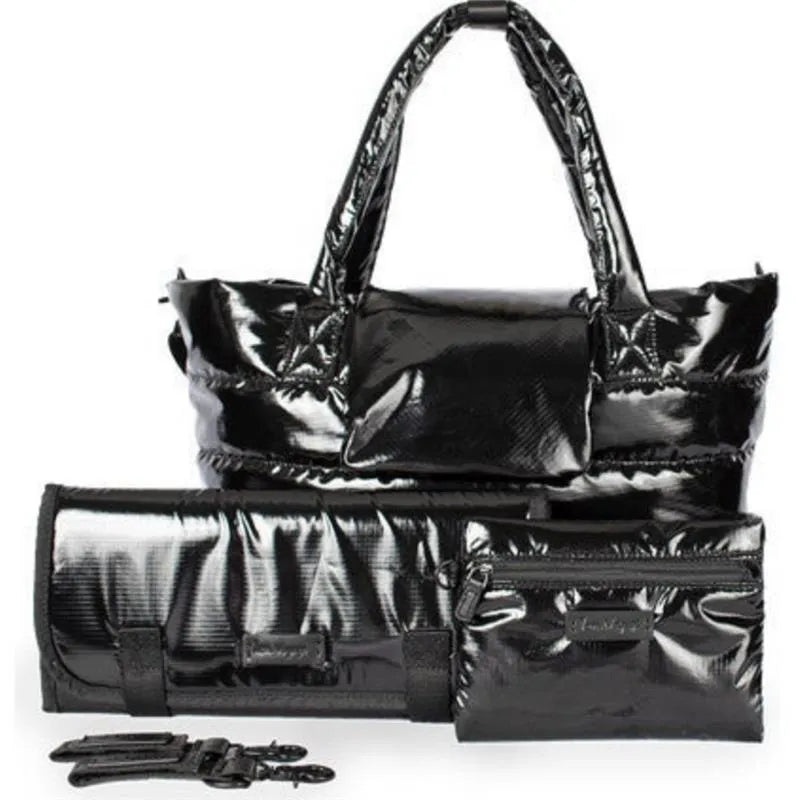 7AM Voyage – Waterproof Capri Diaper Bag with Crossbody Straps Black Polar