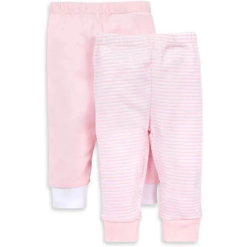 Burts Bees – 2Pk Baby Knit Jogger Pants, Stripe Blossom