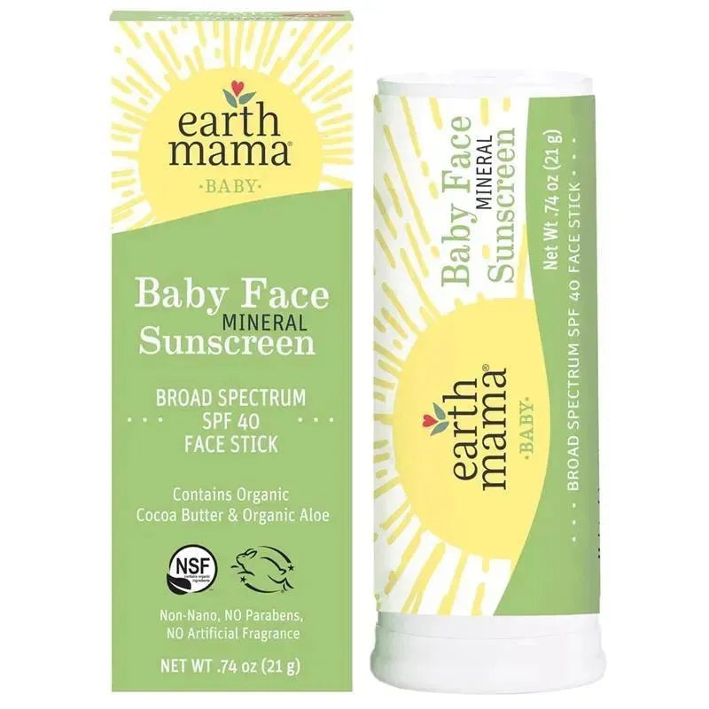 Earth Mama – Baby Face Mineral Sunscreen Stick SPF 40