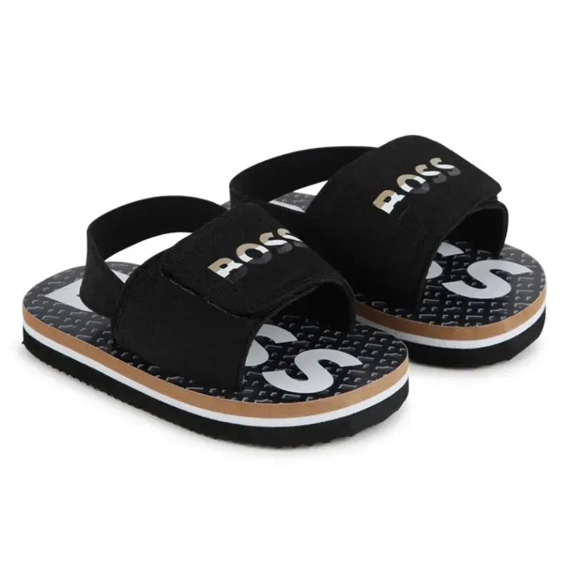 Hugo Boss Baby – Aqua Slides Boy, Black And Beige