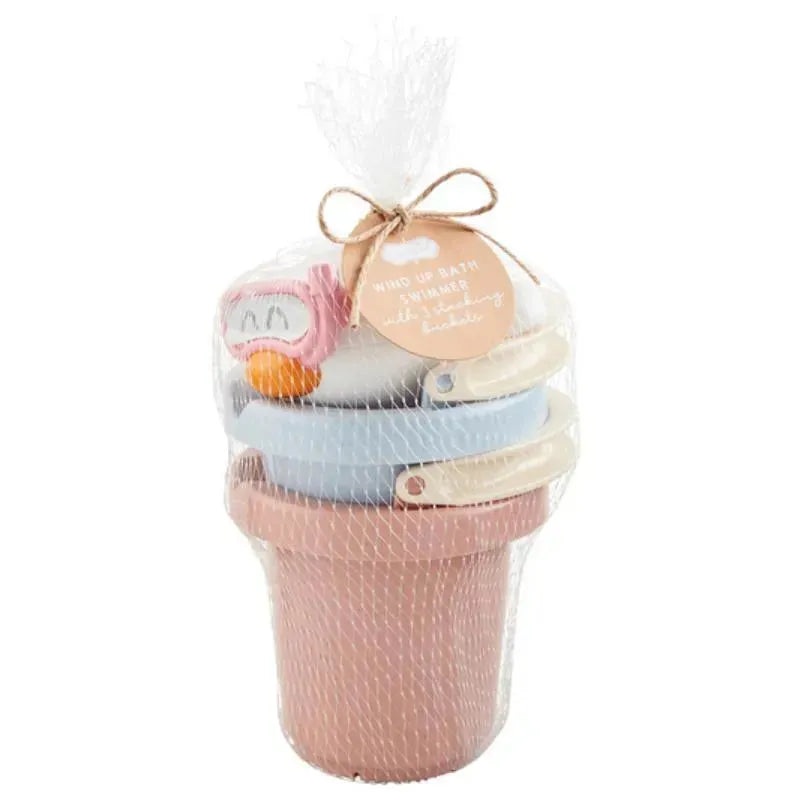 Mud Pie – Pink Stacking Bath Bucket Set