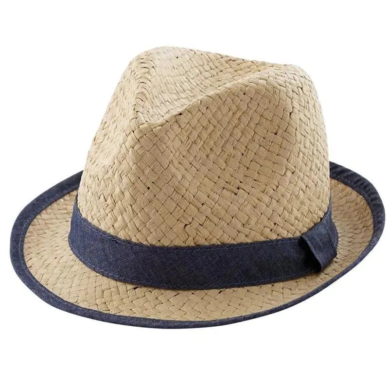 Mud Pie Tan Staw Fedora Hat, 2T-5T