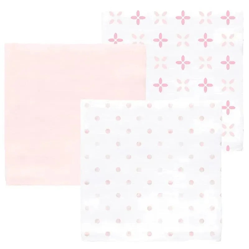 Swaddle Designs – 3Pk Muslin Swaddle Blankets, Pink Springfield