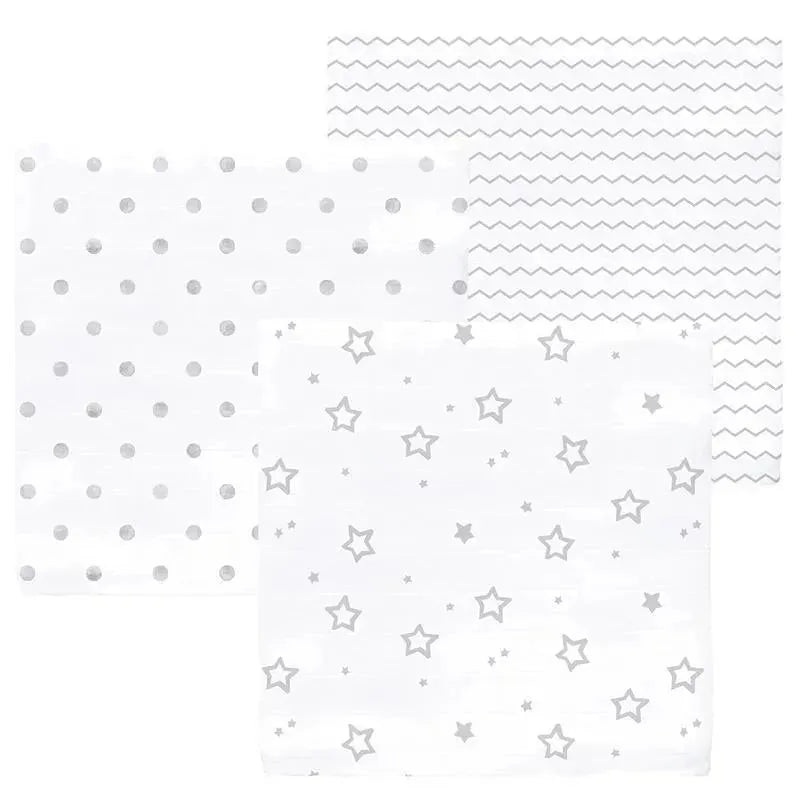 Swaddle Designs – 3Pk Muslin Swaddle Blankets, Sterling Stargazer