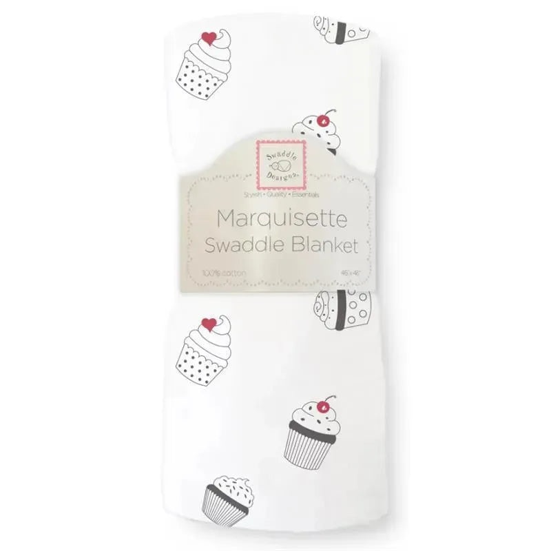 Swaddle Designs – Black & White Cupcakes Marquisette Swaddle Blanket