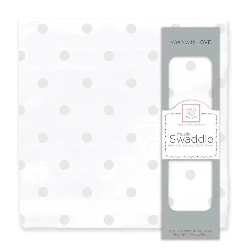 Swaddle Designs – Sterling French Dots Muslin Swaddle Blanket
