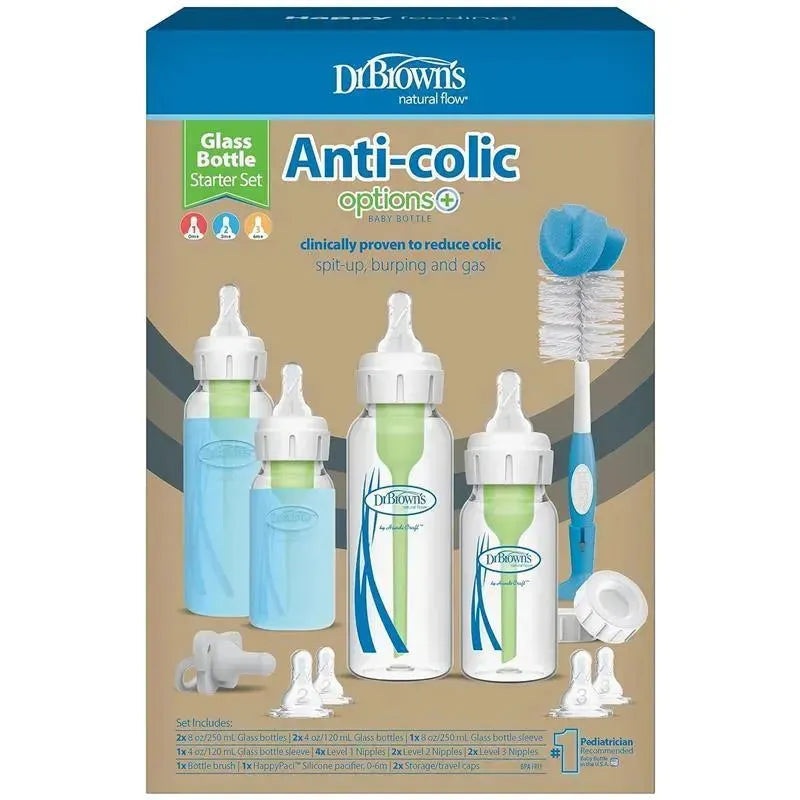 Dr. Brown’s – Options+ Glass Narrow Anti-Colic Baby Bottle Gift Set