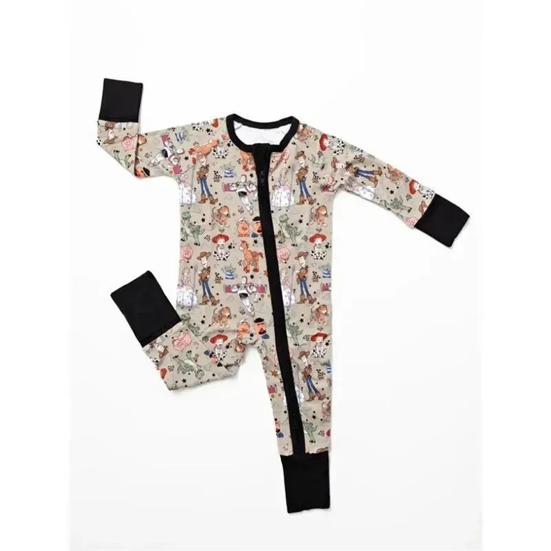Ellie Sue – Baby Round Up Gang Bamboo Zipper Romper