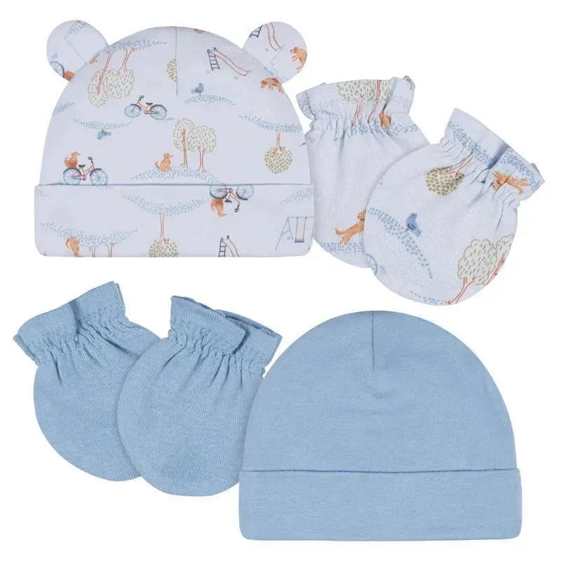 Gerber – 4Pc Set (Cap & Mitten) – Boy 0-6M