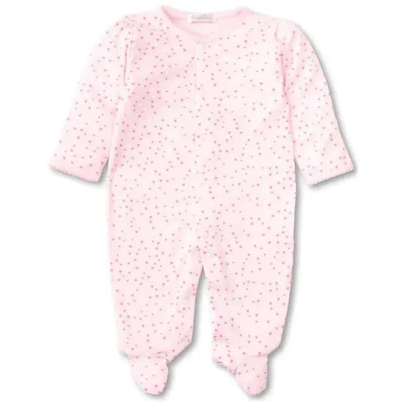 Kissy Kissy – Baby Girl Footie Hearts, White/Pink