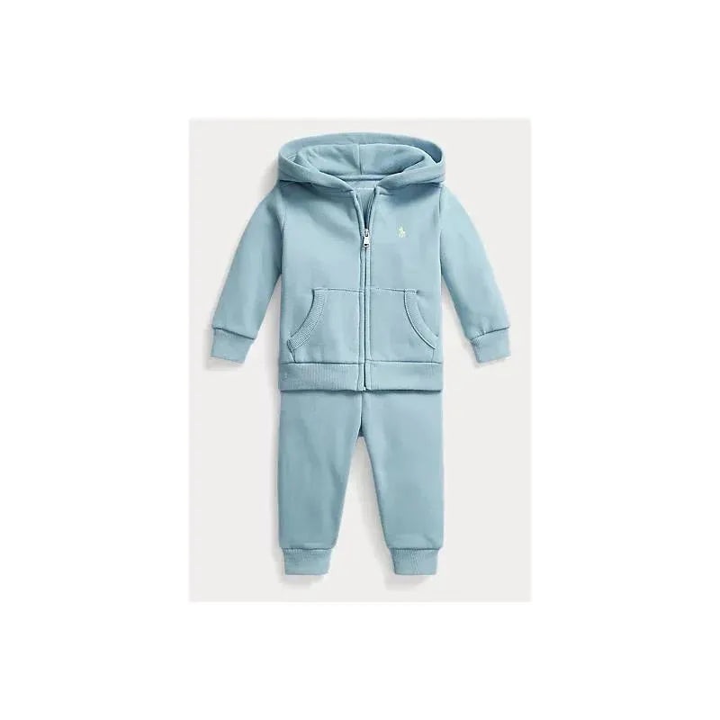 Ralph Lauren Fleece Full-Zip Hoodie & Pant Set – Light Blue