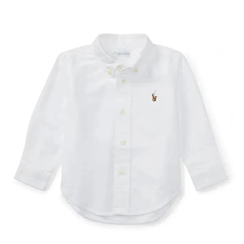 Ralph Lauren – The Iconic Baby Oxford Long Sleeve Shirt, 18M, White