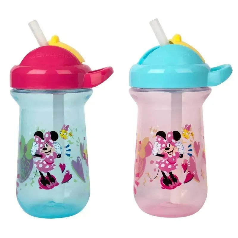 The First Years – Disney Minnie Flip Top Straw Cup, 2pk – Blue/Pink
