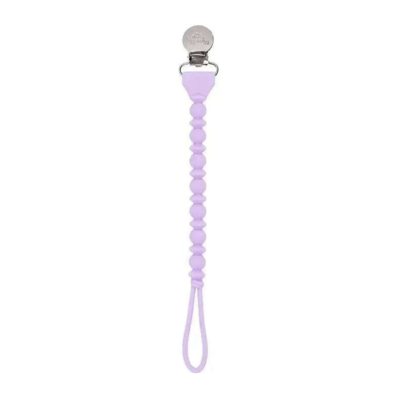 Itzy Ritzy – Sweetie Strap Silicone One-Piece Pacifier Clip, Purple Diamond