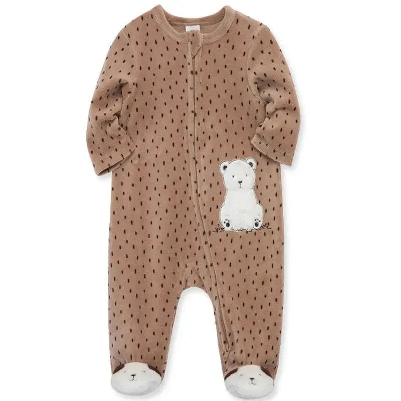 Little Me – Fuzzy Bear Footie, Brown
