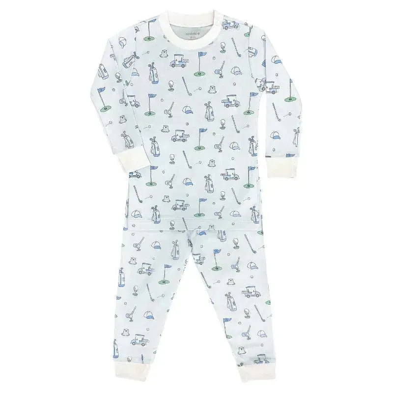 Noomie – Baby Boy Let’s Golf Long Sleeve Pajama Set, Blue