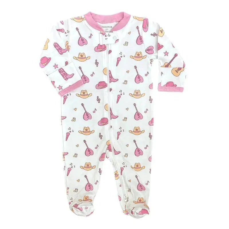 Noomie – Baby Girl Country Music Zipper Footie