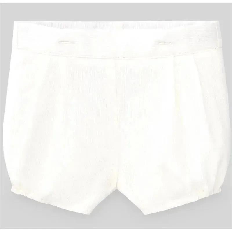 Paz Rodriguez – Baby Boy Woven Newborn Short Dulzura, Cream