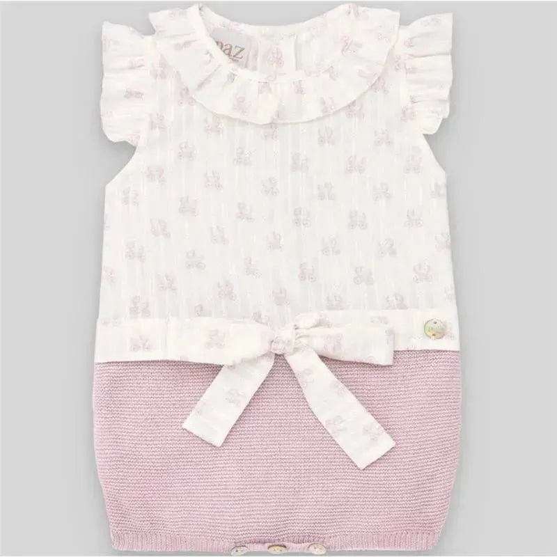 Paz Rodriguez – Baby Girl Knit Newborn Romper, Magnolia