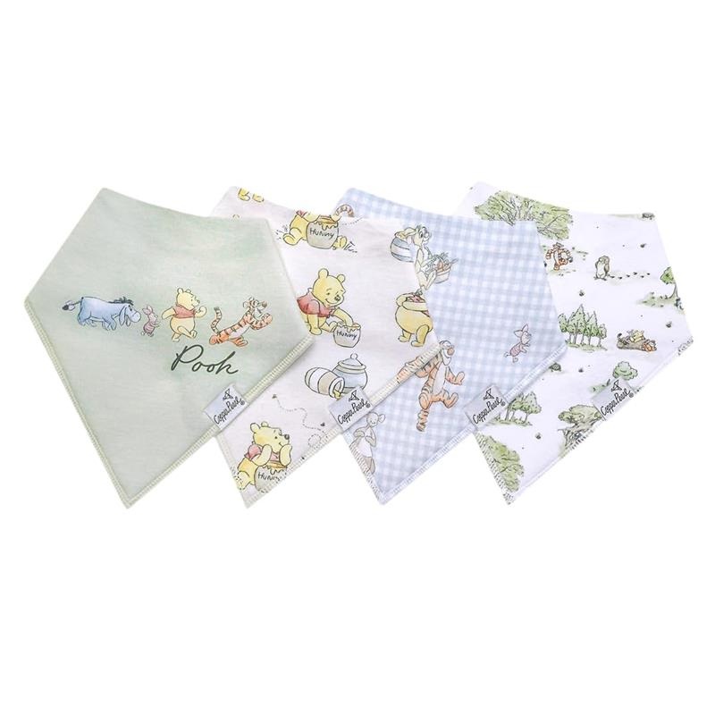 Copper Pearl – 4Pk Baby Bandana Drool Bibs Set Hundred Acre Wood