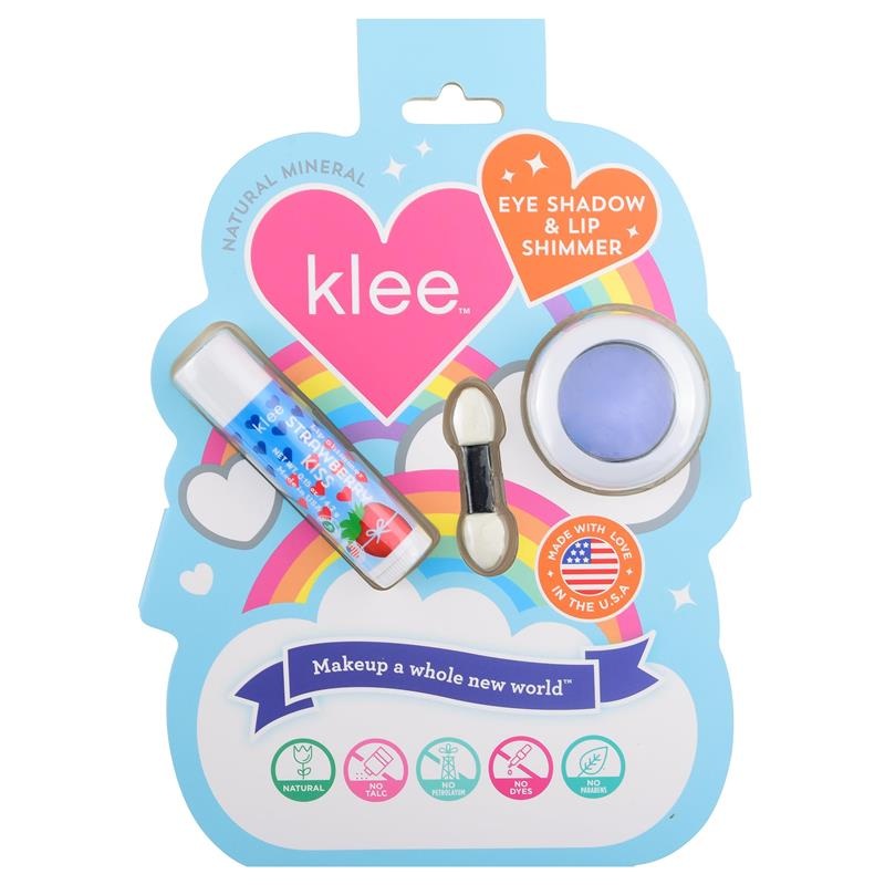 Klee Naturals – LunaStar Klee Eye Shadow and Lip Shimmer Makeup Kit. Gentle and Non-Toxic. Kid-Friendly. Made in USA. (Periwinkle Kiss)
