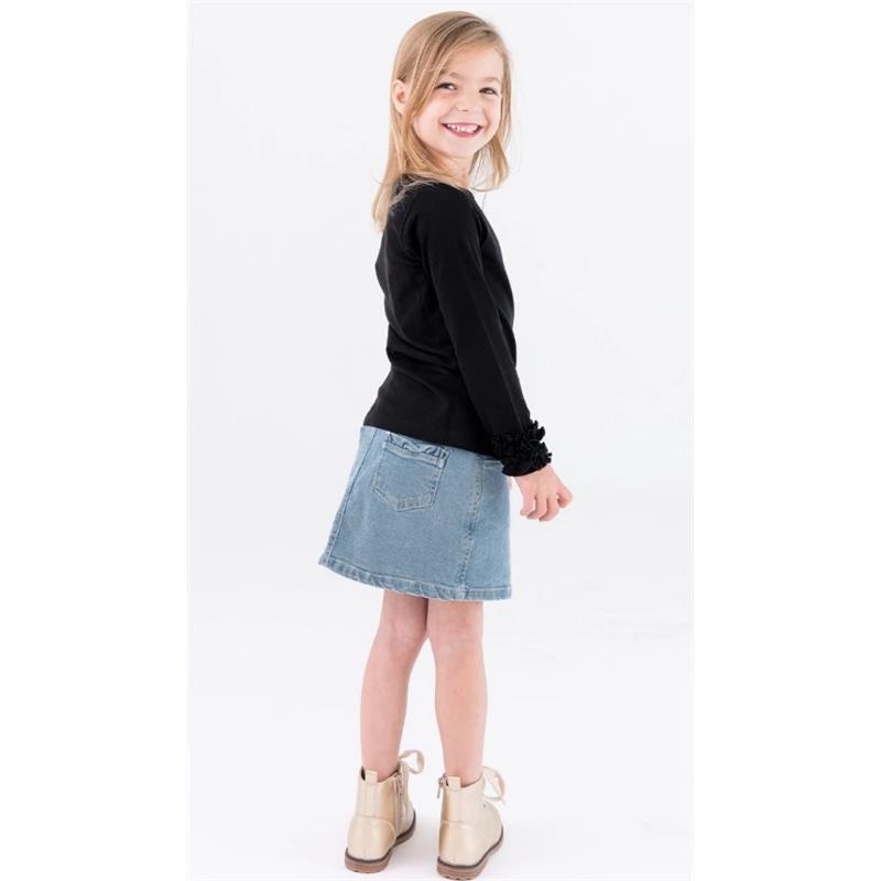 Rufflebutts – Baby Girl Light Wash Kids Ruffle Denim Skirt