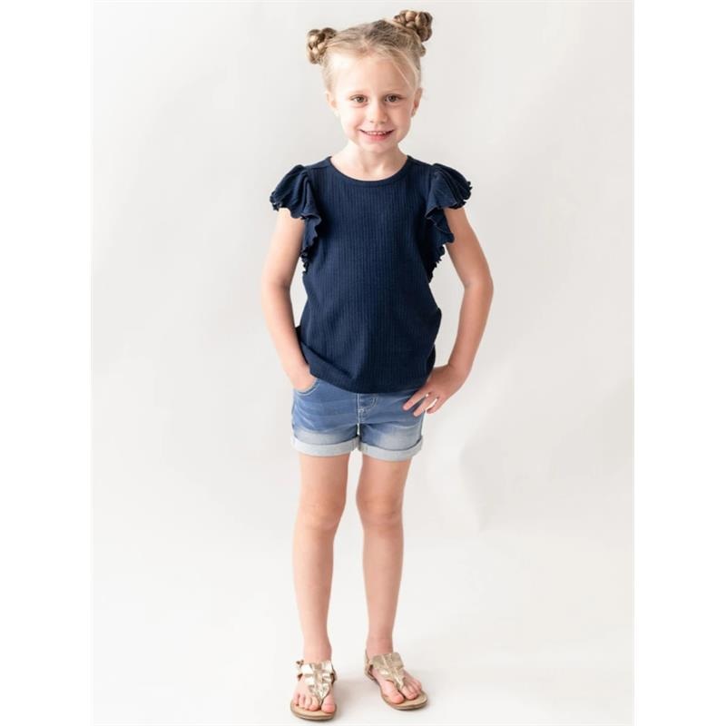 Rufflebutts – Baby Girls’ Stretch Denim Shorts Light Wash