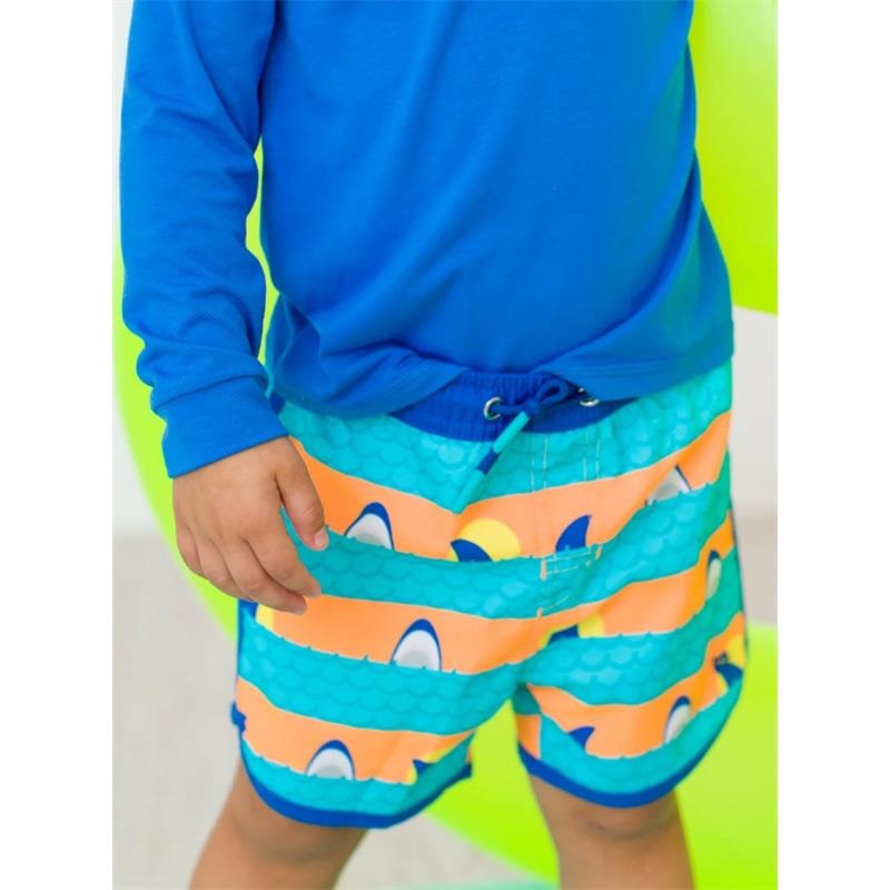Rufflebutts – Boys Dolphin Hem Swim Trunks Stars & Stripes