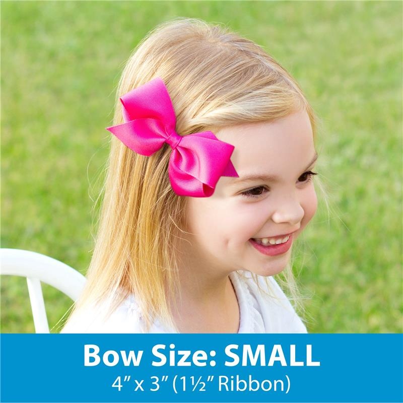 Wee Ones Girls’ Classic Grosgrain Hair Bow on a Matching Baby Hair Band, For All Hair Types, Small Bow, 6-24 Months, Light Pink