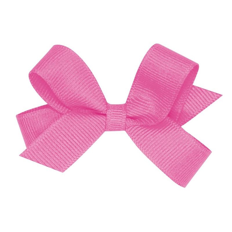 Wee Ones – Girls’ Plain Wrap Classic Grosgrain Hair Bows on a WeeStay No-Slip Hair Clip, Hot Pink