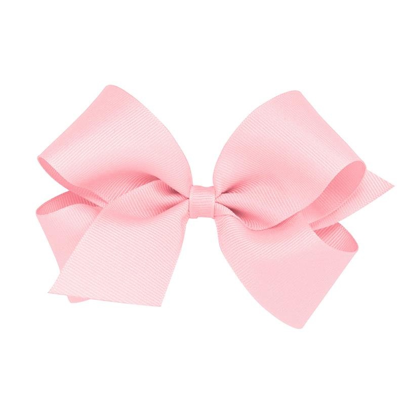 Wee Ones – Girls’ Plain Wrap Classic Grosgrain Hair Bows on a WeeStay No-Slip Hair Clip, Pink