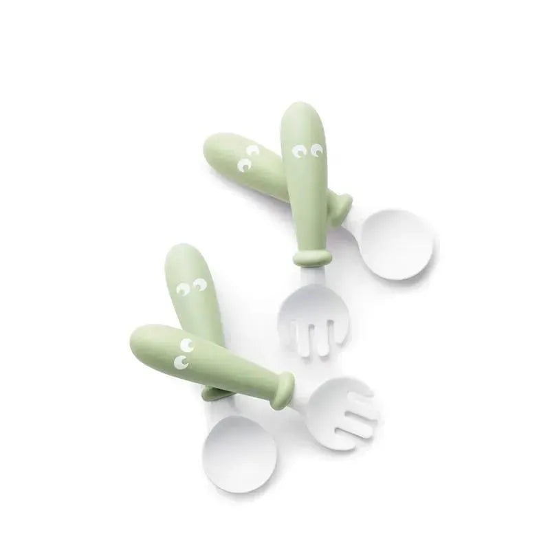 BabyBjorn – Baby Spoon and Fork, 4 pcs Powder Green