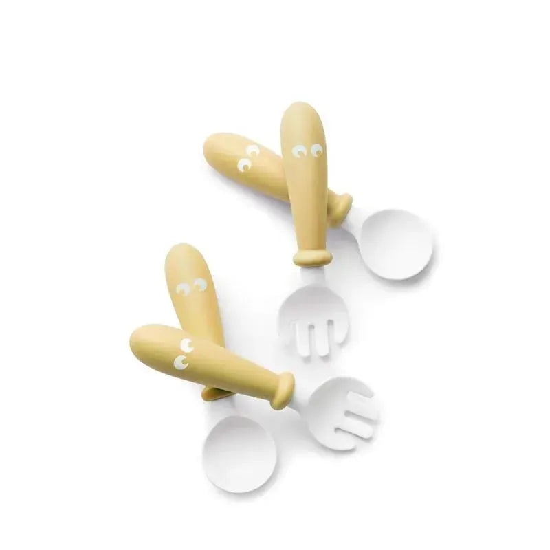 BabyBjorn – Baby Spoon and Fork, 4 pcs Powder Yellow