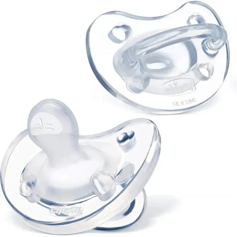 Chicco – PhysioForma 100% Soft Silicone One Piece Pacifier for Babies aged 0-6 months Crystal Clear