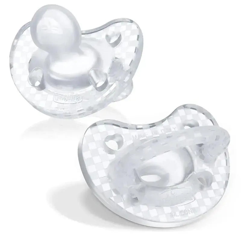Chicco – PhysioForma Luxe Silicone One Piece Pacifier for Babies Aged 16-24m 2pk Crystal Clear