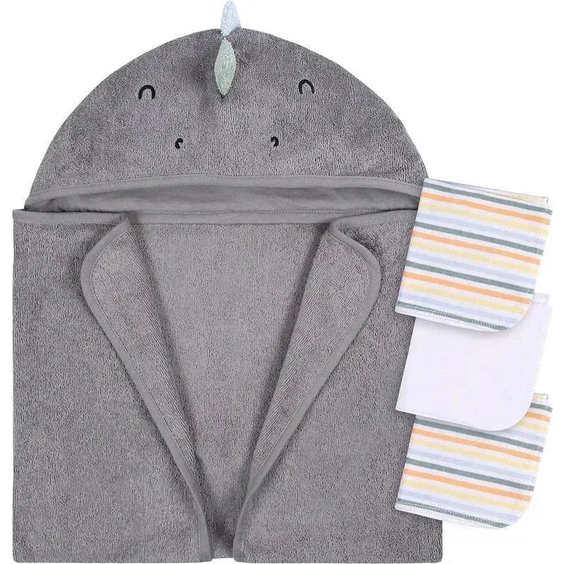 Gerber – Baby Hooded Bath Towel & Washcloths, Dinosaur